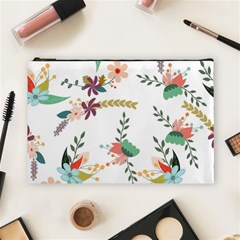 Floral Backdrop Pattern Flower Cosmetic Bag (large) by Ravend