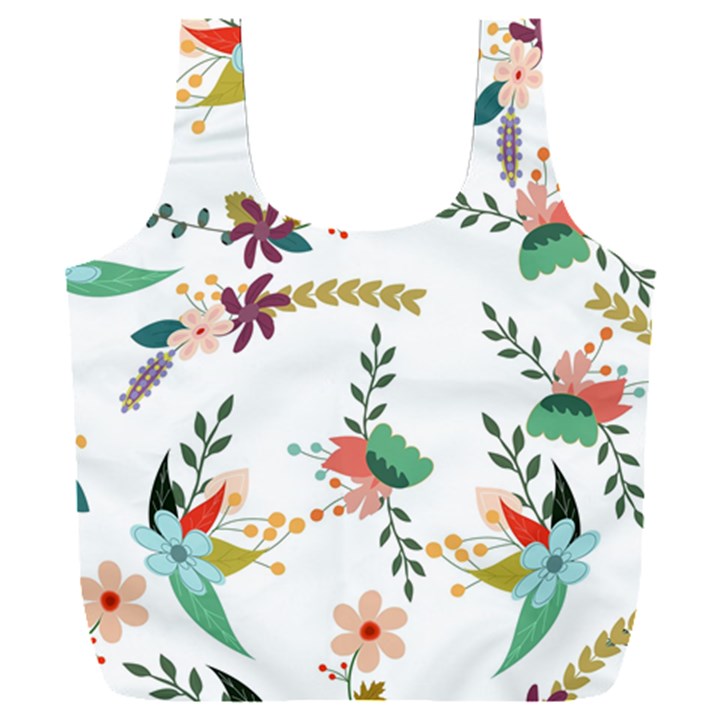 Floral Backdrop Pattern Flower Full Print Recycle Bag (XXL)