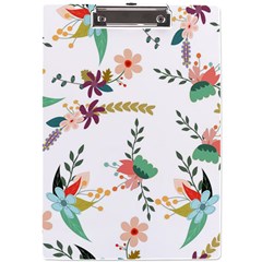 Floral Backdrop Pattern Flower A4 Acrylic Clipboard by Ravend