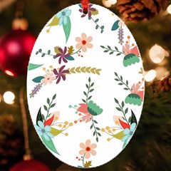 Floral Backdrop Pattern Flower Uv Print Acrylic Ornament Oval