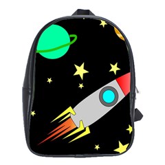 Planet Rocket Space Stars School Bag (large)