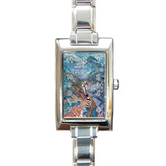 Abstract Delta Rectangle Italian Charm Watch by kaleidomarblingart