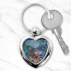 Abstract Delta Key Chain (heart) by kaleidomarblingart