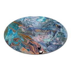 Abstract Delta Oval Magnet by kaleidomarblingart