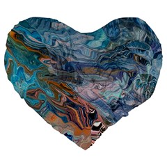 Abstract delta Large 19  Premium Heart Shape Cushions