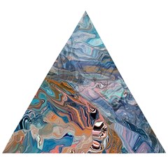 Abstract Delta Wooden Puzzle Triangle by kaleidomarblingart