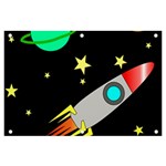 Planet Rocket Space Stars Banner and Sign 6  x 4  Front