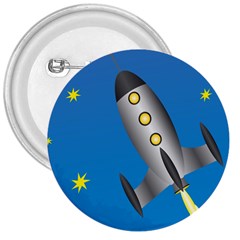 Rocket Spaceship Space Travel Nasa 3  Buttons by Ravend