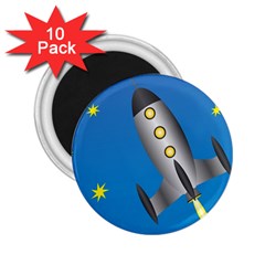 Rocket Spaceship Space Travel Nasa 2 25  Magnets (10 Pack)  by Ravend