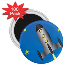 Rocket Spaceship Space Travel Nasa 2 25  Magnets (100 Pack)  by Ravend