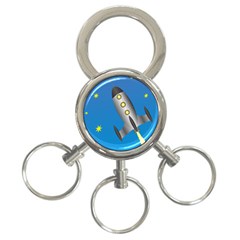 Rocket Spaceship Space Travel Nasa 3-ring Key Chain