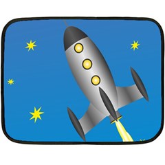 Rocket Spaceship Space Travel Nasa Fleece Blanket (mini) by Ravend