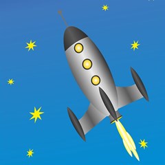 Rocket Spaceship Space Travel Nasa Play Mat (rectangle) by Ravend