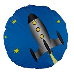 Rocket Spaceship Space Travel Nasa Large 18  Premium Round Cushions by Ravend