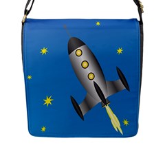 Rocket Spaceship Space Travel Nasa Flap Closure Messenger Bag (l) by Ravend