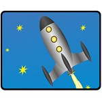 Rocket Spaceship Space Travel Nasa Two Sides Fleece Blanket (Medium) 58.8 x47.4  Blanket Front