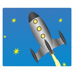 Rocket Spaceship Space Travel Nasa Two Sides Premium Plush Fleece Blanket (small) by Ravend