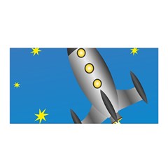 Rocket Spaceship Space Travel Nasa Satin Wrap 35  X 70  by Ravend