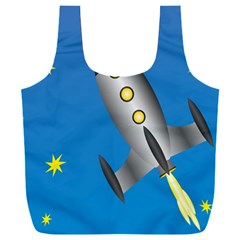 Rocket Spaceship Space Travel Nasa Full Print Recycle Bag (xxxl) by Ravend