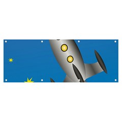 Rocket Spaceship Space Travel Nasa Banner And Sign 8  X 3  by Ravend