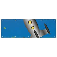 Rocket Spaceship Space Travel Nasa Banner And Sign 12  X 4  by Ravend