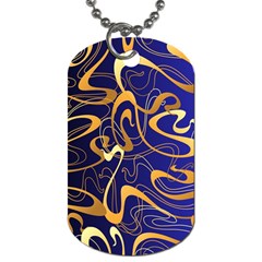 Squiggly Lines Blue Ombre Dog Tag (one Side) by Ravend