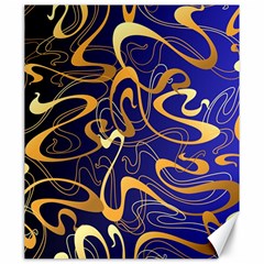 Squiggly Lines Blue Ombre Canvas 20  X 24  by Ravend