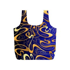 Squiggly Lines Blue Ombre Full Print Recycle Bag (s) by Ravend