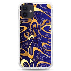 Squiggly Lines Blue Ombre Iphone 12 Mini Tpu Uv Print Case	 by Ravend