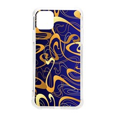 Squiggly Lines Blue Ombre Iphone 11 Pro Max 6 5 Inch Tpu Uv Print Case by Ravend