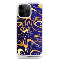 Squiggly Lines Blue Ombre Iphone 14 Pro Max Tpu Uv Print Case by Ravend