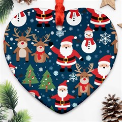 Christmas Decoration Heart Ornament (two Sides) by Ravend