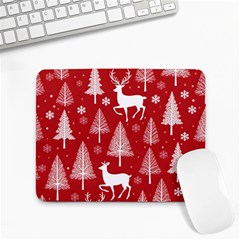 Christmas Tree Deer Pattern Red Small Mousepad