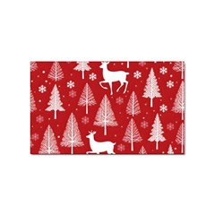 Christmas Tree Deer Pattern Red Sticker (rectangular) by Ravend