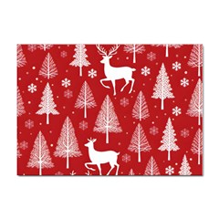 Christmas Tree Deer Pattern Red Sticker A4 (10 Pack) by Ravend