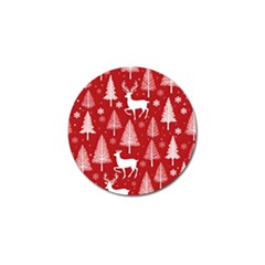 Christmas Tree Deer Pattern Red Golf Ball Marker