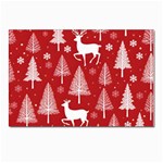 Christmas Tree Deer Pattern Red Postcards 5  x 7  (Pkg of 10) Front