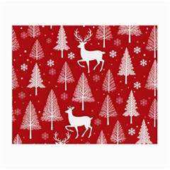 Christmas Tree Deer Pattern Red Small Glasses Cloth by Ravend