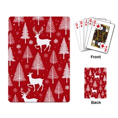 Christmas Tree Deer Pattern Red Playing Cards Single Design (Rectangle)