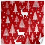 Christmas Tree Deer Pattern Red Canvas 16  x 16  15.2 x15.41  Canvas - 1