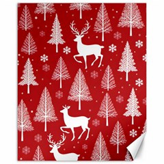 Christmas Tree Deer Pattern Red Canvas 16  x 20 