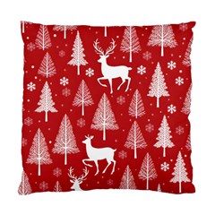 Christmas Tree Deer Pattern Red Standard Cushion Case (Two Sides)