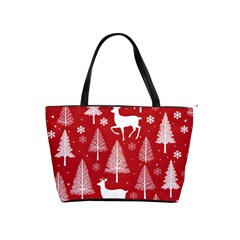 Christmas Tree Deer Pattern Red Classic Shoulder Handbag