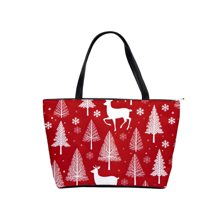 Christmas Tree Deer Pattern Red Classic Shoulder Handbag