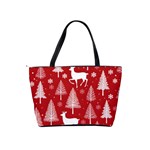 Christmas Tree Deer Pattern Red Classic Shoulder Handbag Back