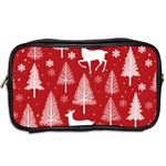 Christmas Tree Deer Pattern Red Toiletries Bag (Two Sides) Back