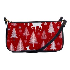 Christmas Tree Deer Pattern Red Shoulder Clutch Bag by Ravend