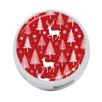 Christmas Tree Deer Pattern Red 4-Port USB Hub (One Side) Front