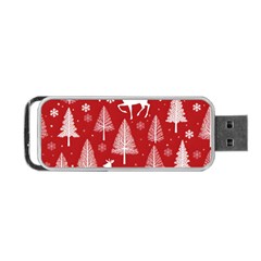 Christmas Tree Deer Pattern Red Portable Usb Flash (one Side) by Ravend