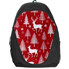 Christmas Tree Deer Pattern Red Backpack Bag